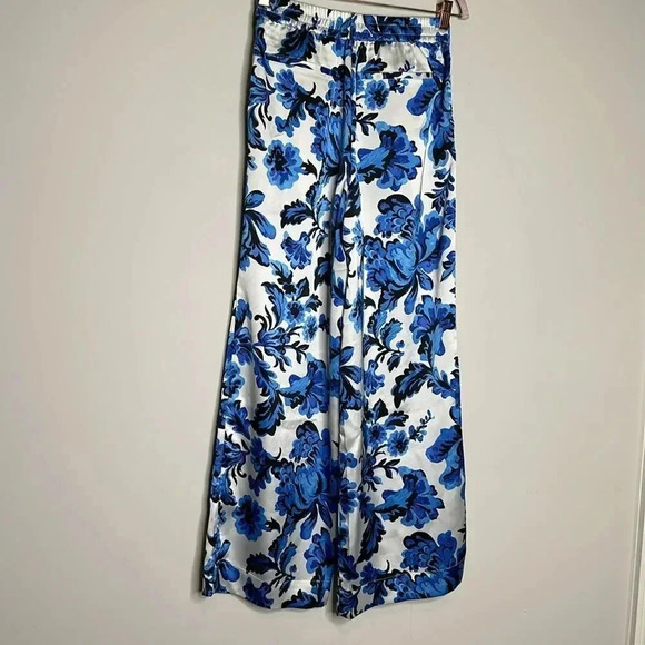 Christian Lacroix Wide Leg Pants  White Printed High-Rise Slit Pockets - Picture 8 of 9